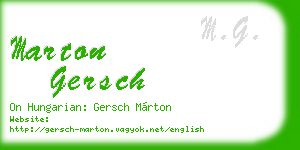 marton gersch business card